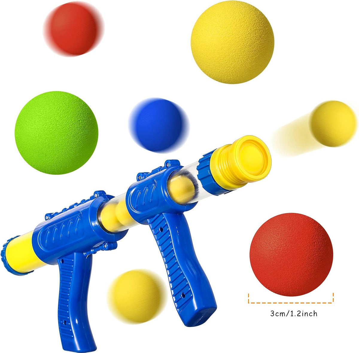 Sumind 48 piece soft foam ball refill pack, 1.2 inch balls in red, green, yellow and orange - view 2