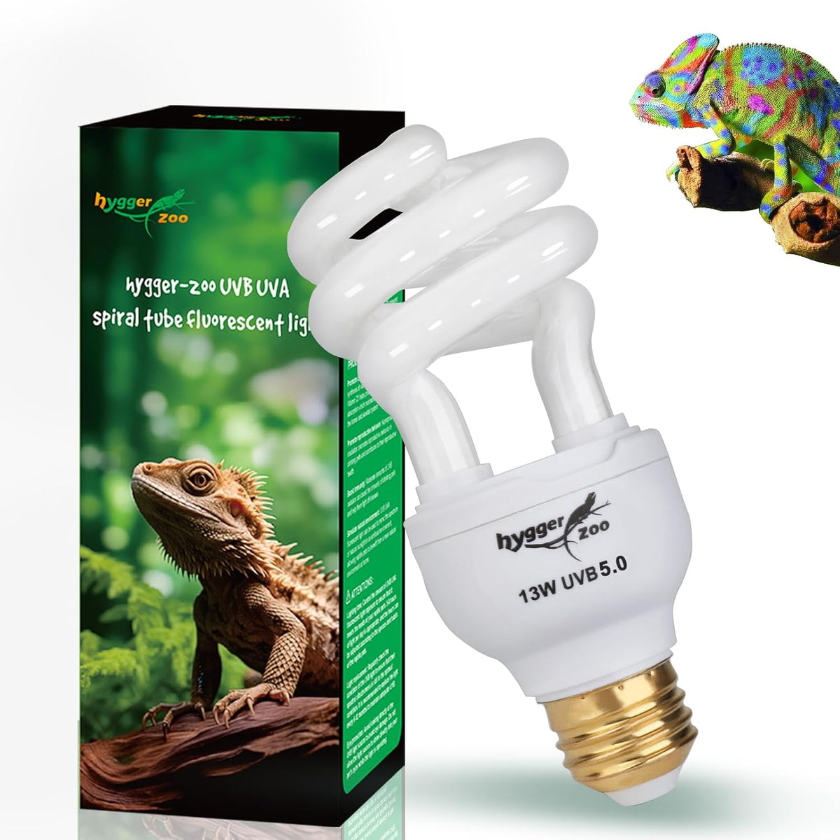 UVB Bulb for Reptiles, 10.0 26W UVB Light for Reptiles - 5.0-5.3 Inch