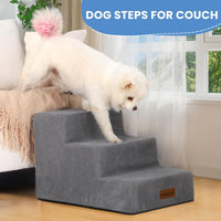Dog Stairs for Small Dogs & Cats - Grey / 3-Step 13.6" H - image 2