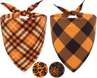 2PCS Christmas Dog Bandanas – Red and Green Plaid with Tassels - BIG FRENCHIES
