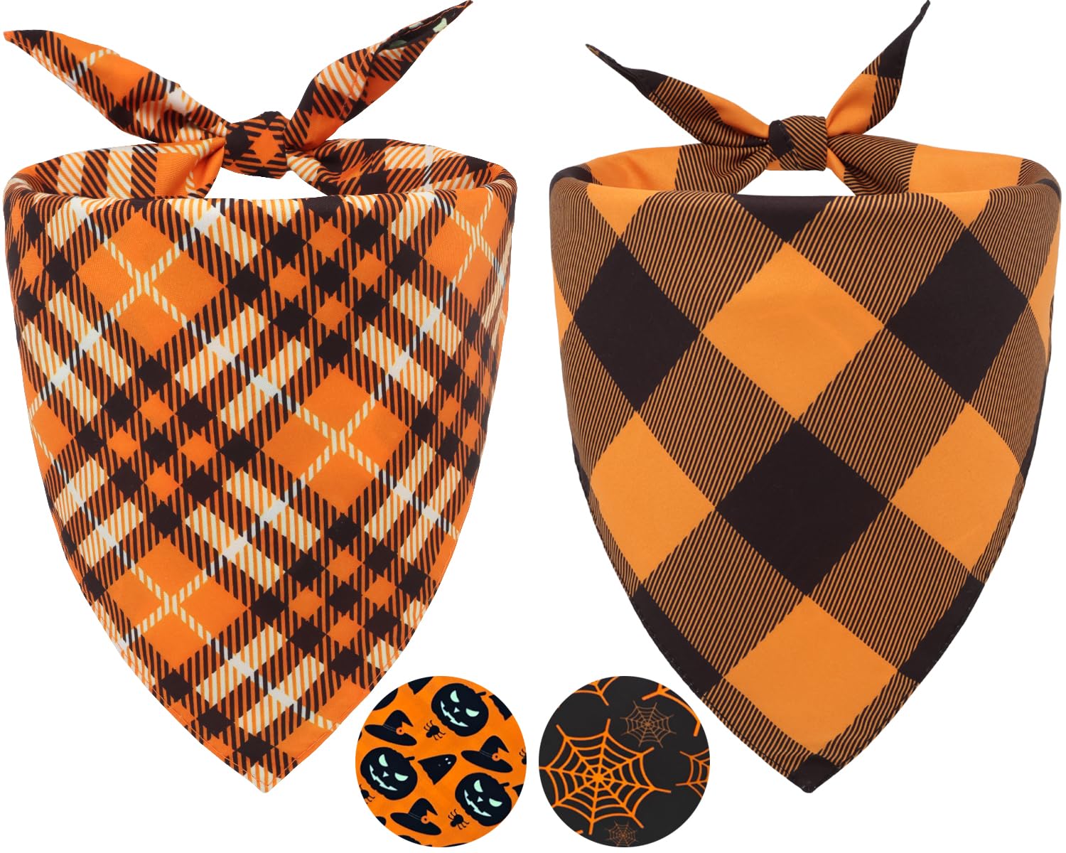 2PCS Christmas Dog Bandanas – Red and Green Plaid with Tassels - BIG FRENCHIES