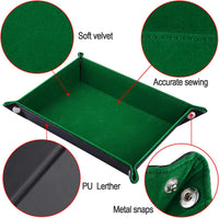SIQUK Double Sided Dice Tray Folding Rectangle Dice Holder – Fun for Kids & Family - Dark Green - image 2