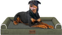 Orthopedic Dog Bed for Large Dogs - Dark Green / 44.0"L x 34.0"W x 6.5"Th