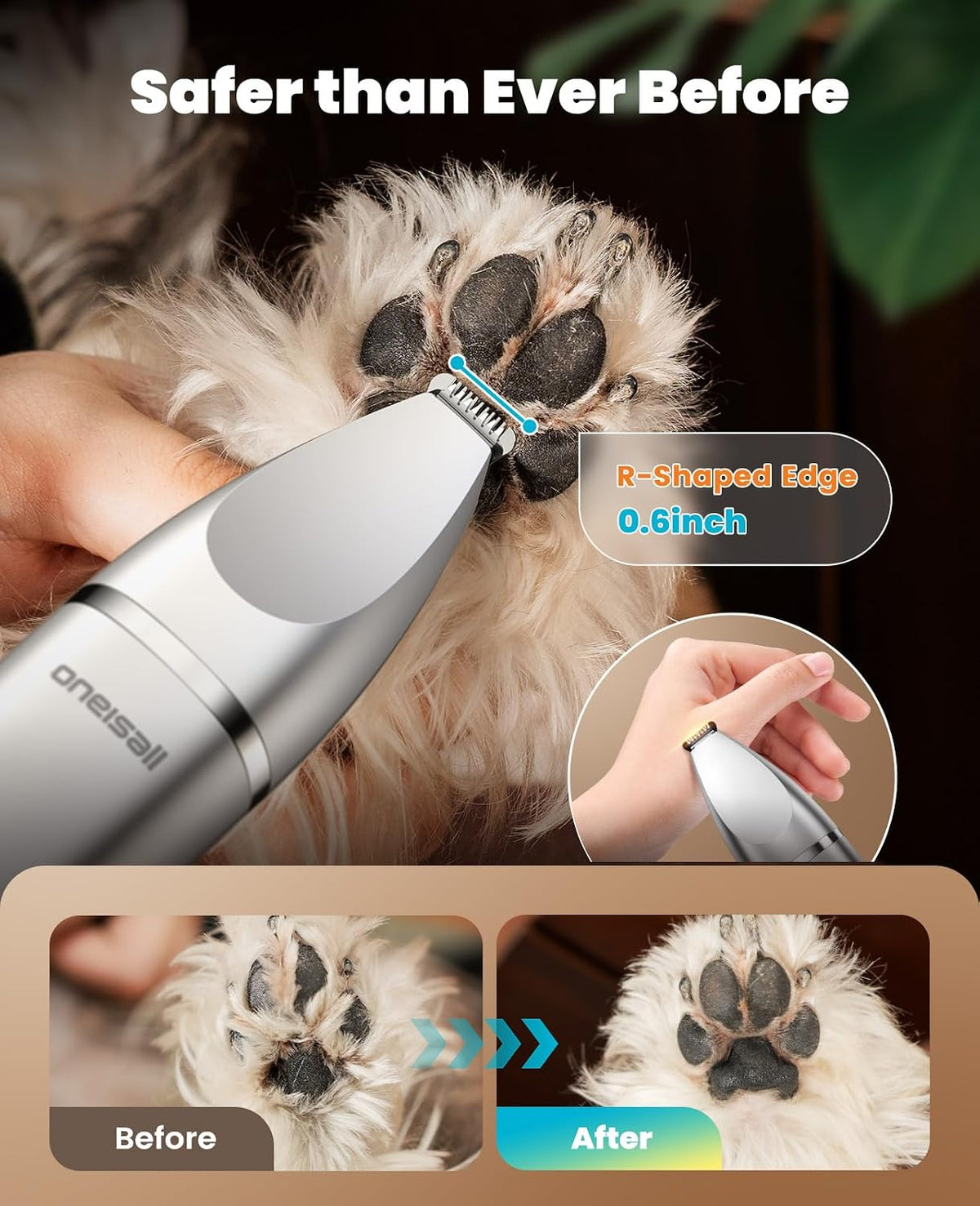 oneisall 4 in 1 Dog Grooming Kit with LCD Display – Essentials for Dogs - Silver - image 4