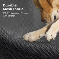 Veehoo Outdoor Elevated Dog Bed, Raised Dog Cot for Large Dogs, Cooling Washable Waterproof Pet Hammock Beds with Slope Headrest, Breathable Mesh and Sturdy Frame, Large, Black, CWC2204