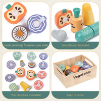 kienvy 10-piece wooden meat and fish play food set with storage box - view 12