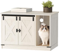 Hzuaneri Cat Litter Box Enclosure - 31.5"L x 19.7"W x 20.9"H / White