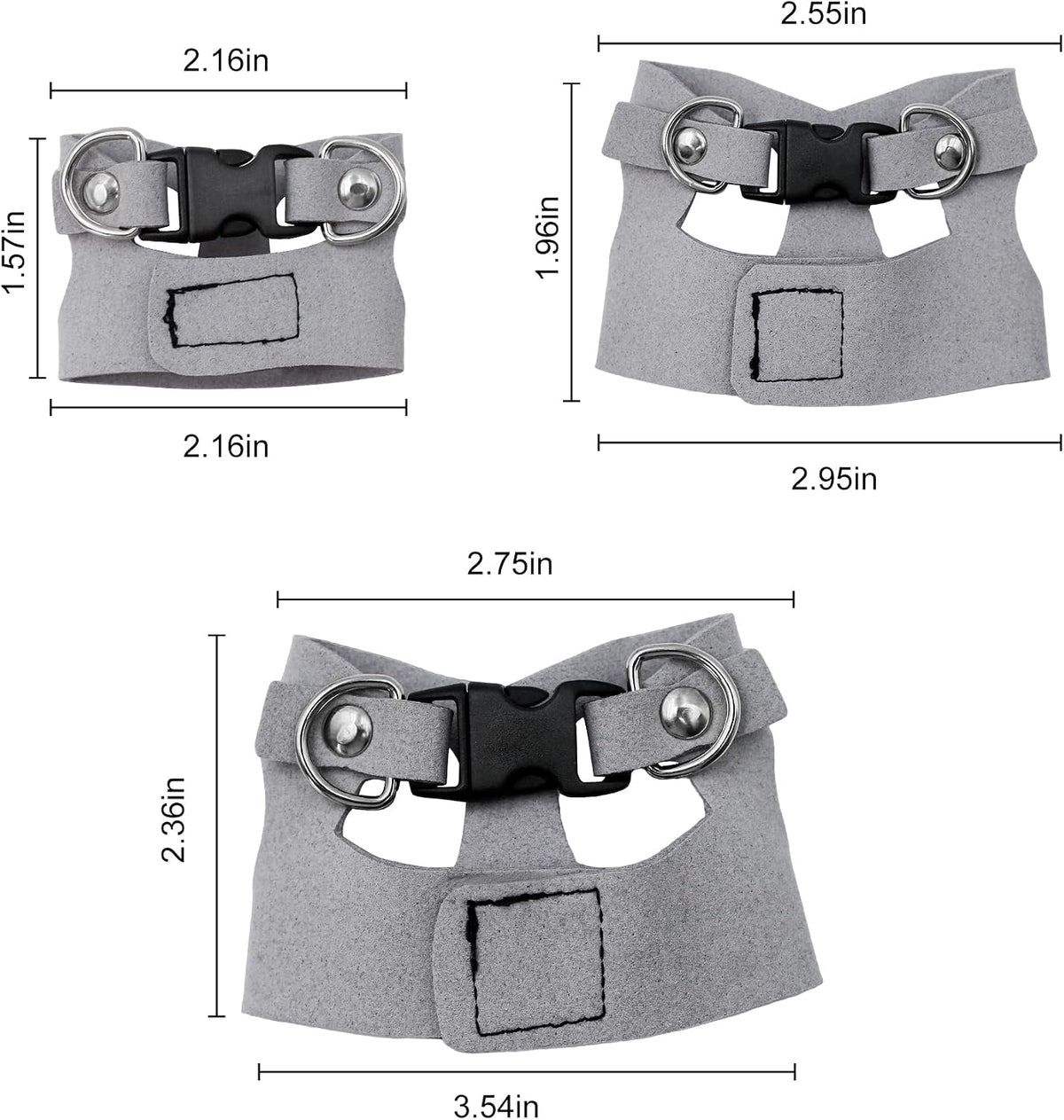 3PCS Bearded Dragon Harness and Leash Set - Grey - image 2