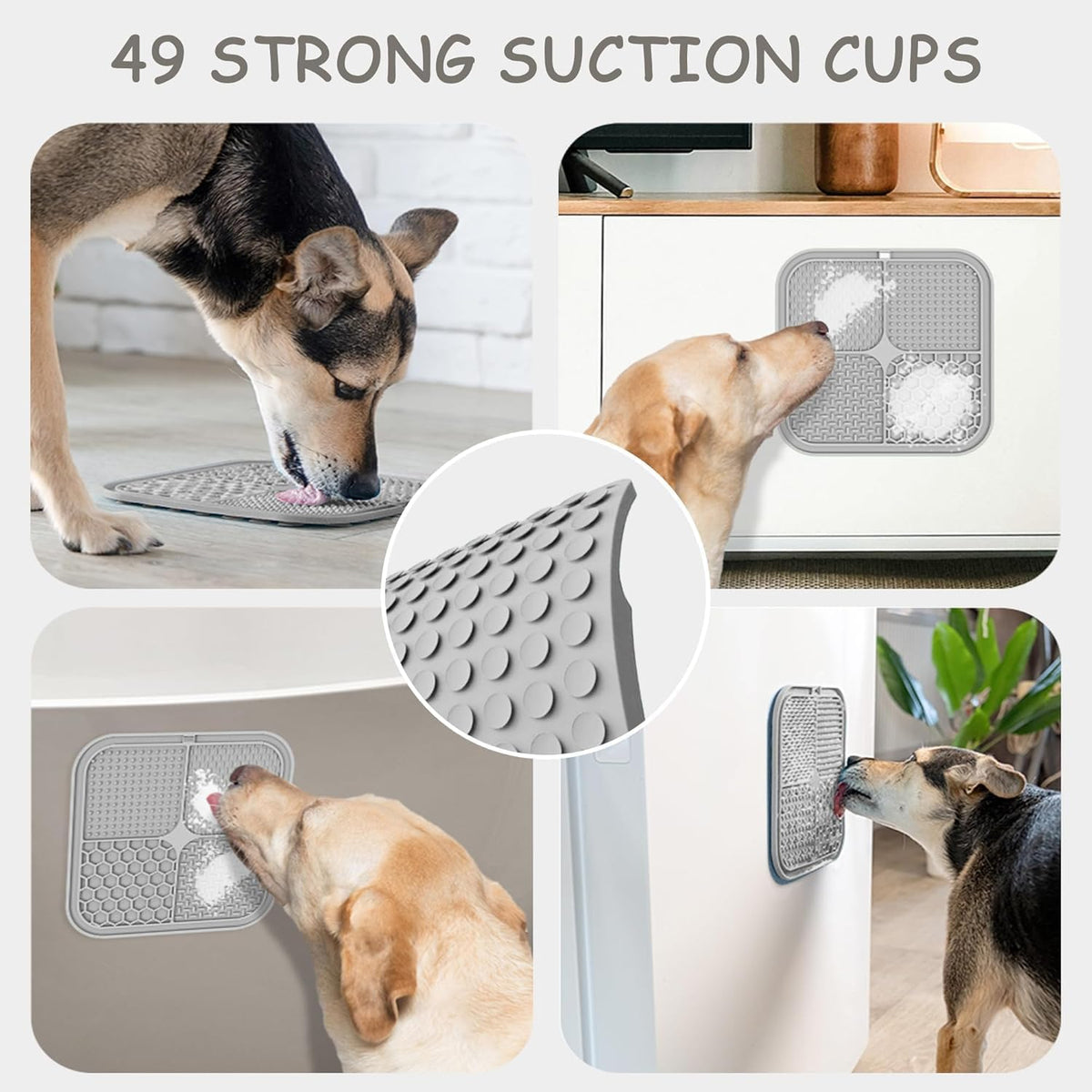 ChefAide 2 Pack Lick Mat for Dogs - Khaki+Dark Gray - image 4