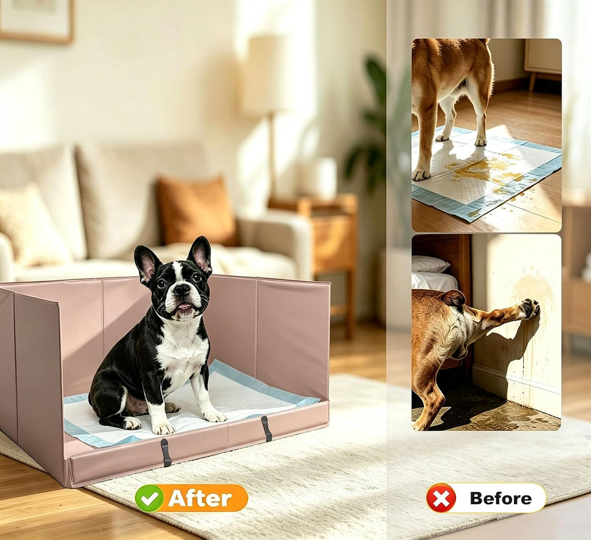 Dog Litter Box with High Walls - Warm gray / M-36''Lx23.6''Wx16''H - image 4