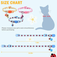 Breakaway Cat Collars with Bell - Sunflower& Ladybug& Butterfly - image 3