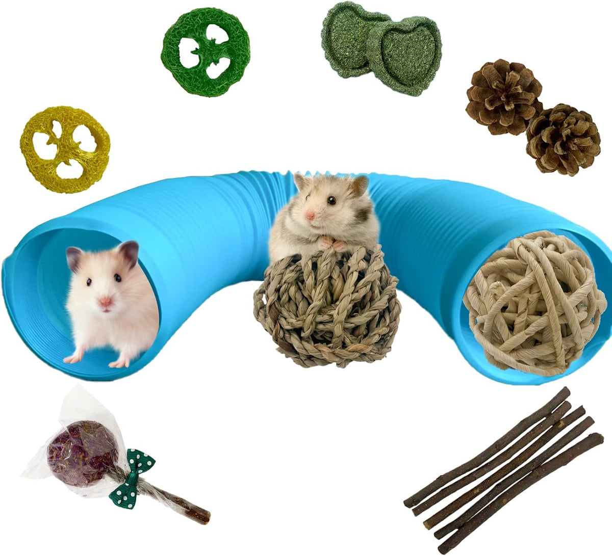 Plastic Hamster Tunnels, Small Animal Tubes - 【Blue】 / 【1 PCS】