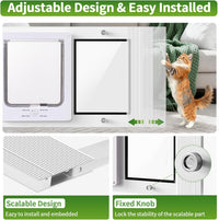 Zerzuo aluminum cat door for window with magnetic closure, fits 31 to 36 inch windows - view 3
