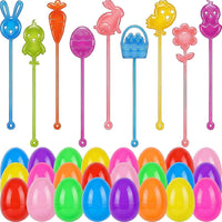 36 Pack Halloween Sticky Hands Toys Spider Web Cat Bat Pumpkin Candy - Easter Sticky Hand with Eggs 24