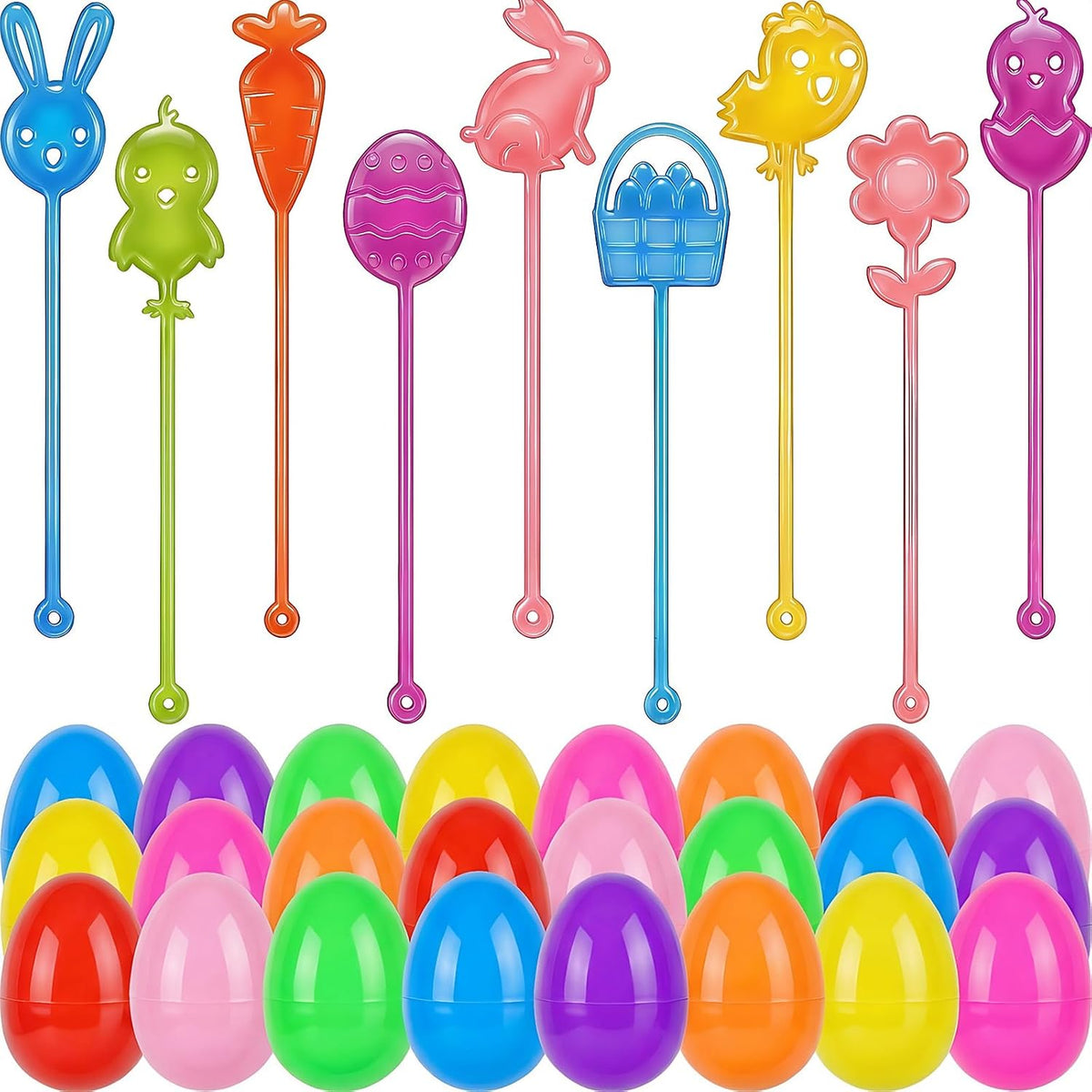36 Pack Halloween Sticky Hands Toys Spider Web Cat Bat Pumpkin Candy - Easter Sticky Hand with Eggs 24