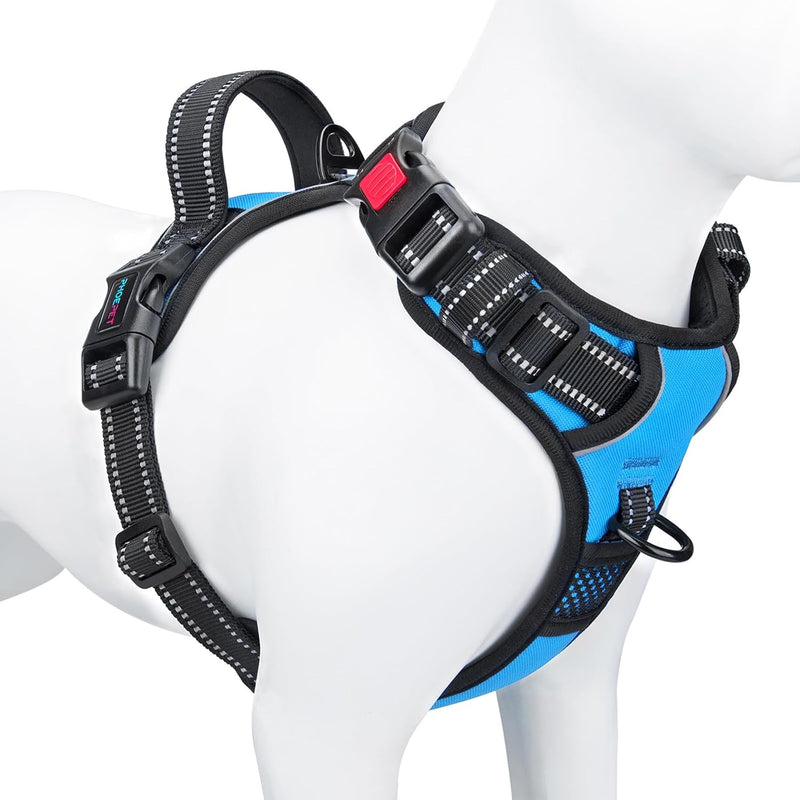 PHOEPET No Pull Dog Harness Medium Reflective Front Clip Vest - Extra Large / Blue