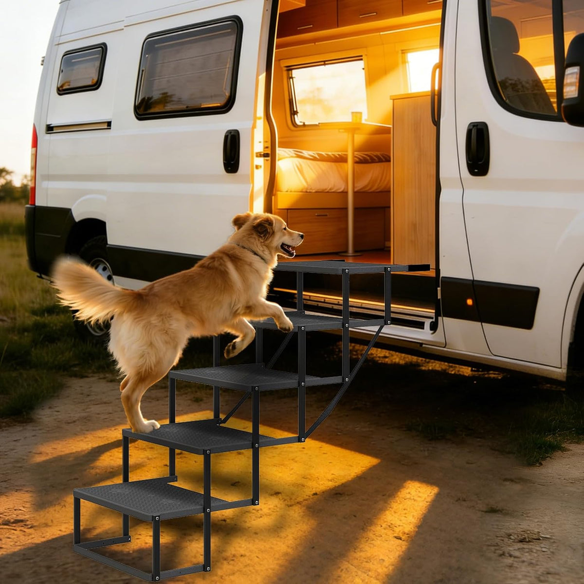 Dog Steps for Car, SUV with Upgraded Non-Slip Surface - 5 Steps - image 2