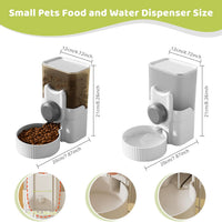 Hanging Cage Auto Pet Food Bowl Water Bottle Dispenser - Grey - image 2