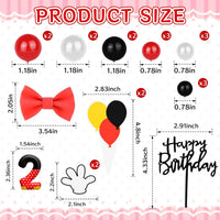 ZSMKJIAYE 25 piece racing cake topper set, red white black with number 3 candle - view 30