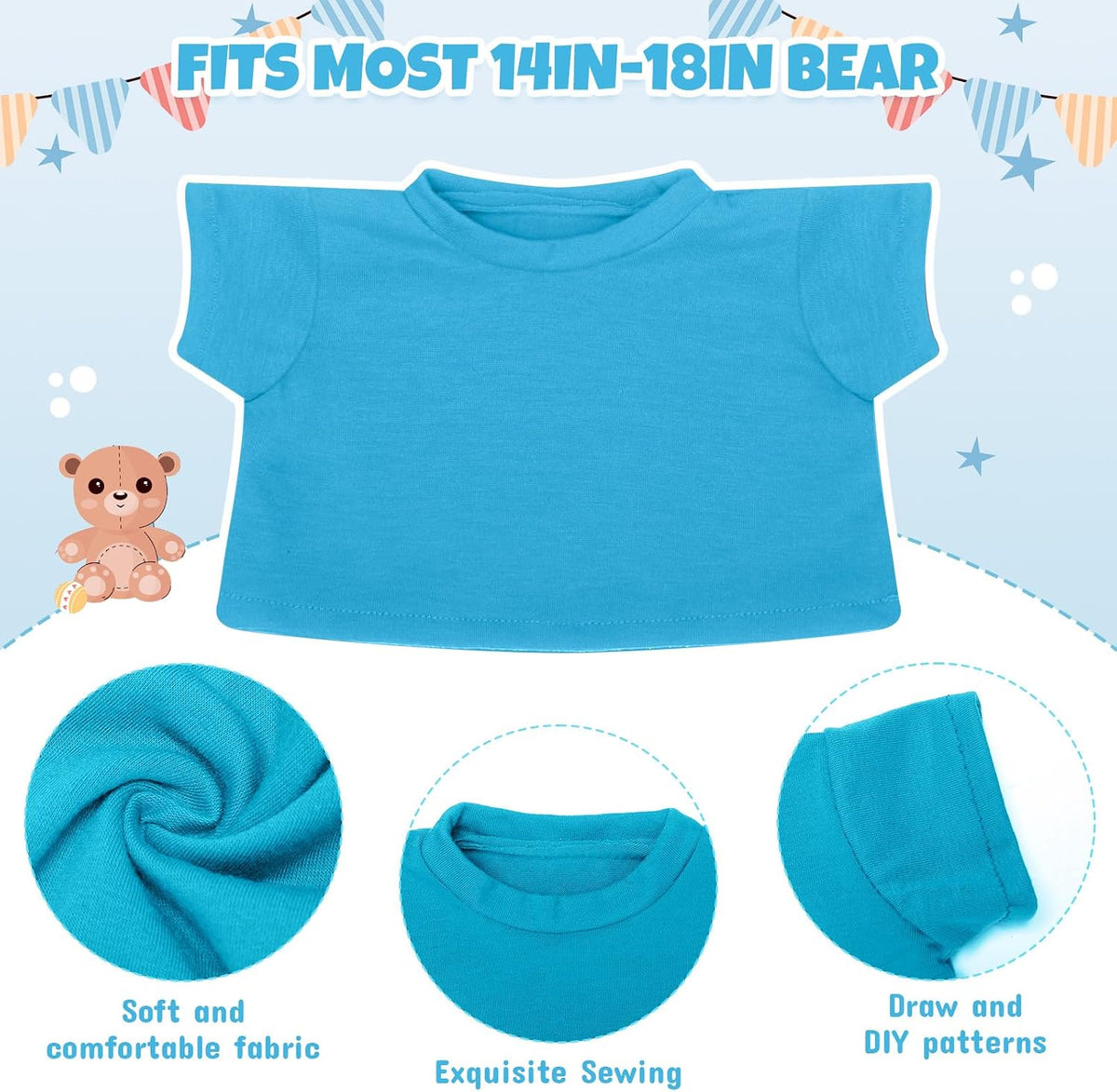Skylety Bear Shirts Stuffed Animal Clothes for 14-18 Inch - Rainbow - image 2