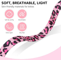 Adjustable Cat Harness and Leash Set with AirTag Holder - Pink Leopard - image 2