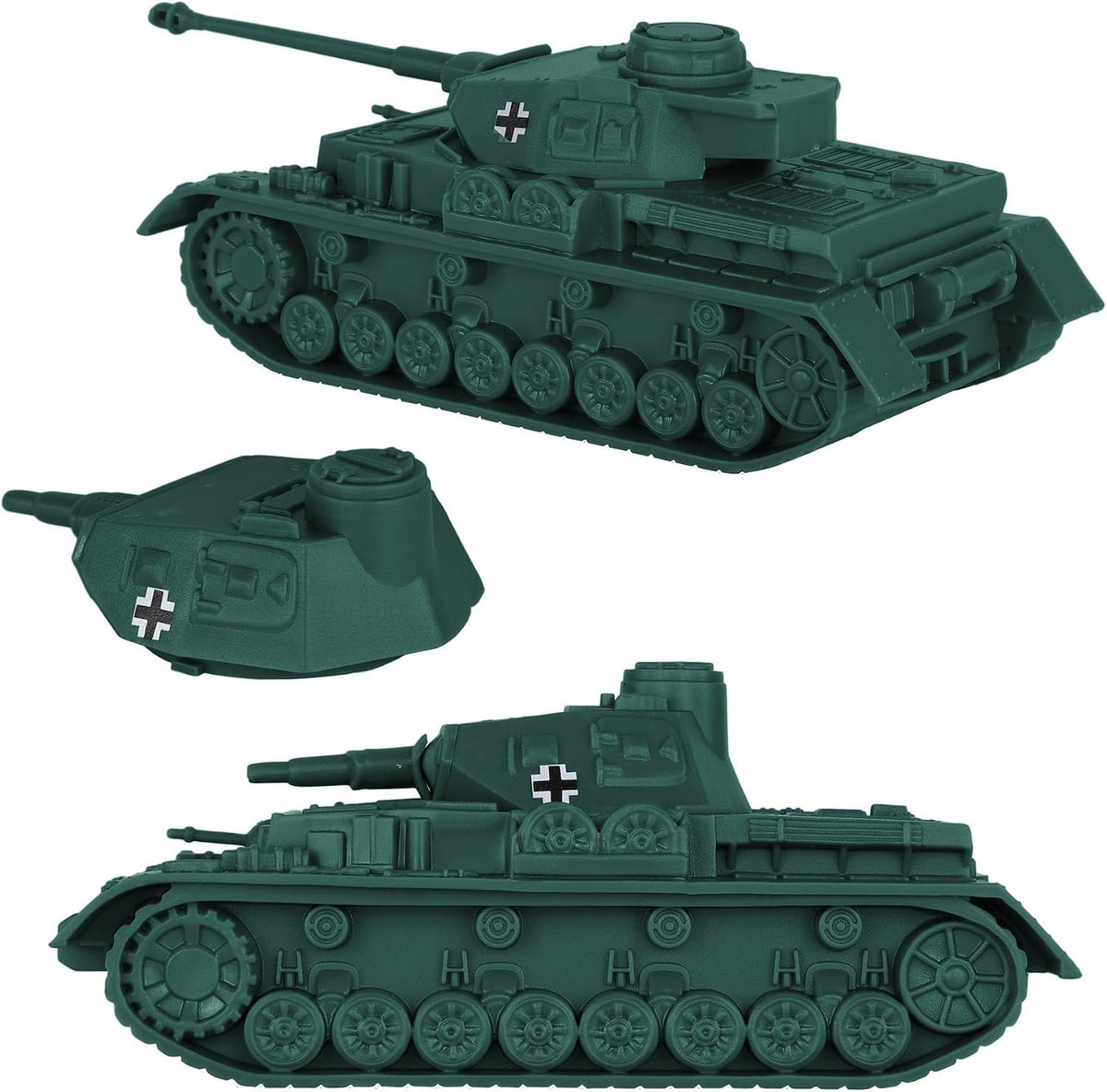 BMC Classic Toy Soldiers WW2 German Panzer IV tank in charcoal gray plastic - view 6
