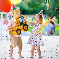 Aoriher Construction Dump Truck Excavator Piñata with Blindfold Bat – Fun for Kids & Family - Bulldozer - image 4