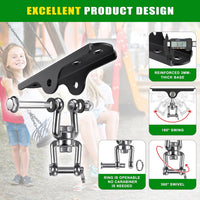2Pack Heavy Duty Swing Hanger 180° Ceiling Swing Mount 2000 LBS - 360° Swivel Hanger - Detachable Hooks ( 2 Pack ) - image 4