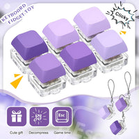 6 Pcs Keyboard Fidget Toy Keyboard Fidget Keychain - Purple / Classic / 6 - image 3