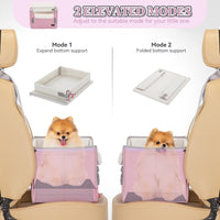 PETSFIT Dog Car Seats for Small Dogs, Patented Safety Buckles - Faux Leather / Light Pink - image 4