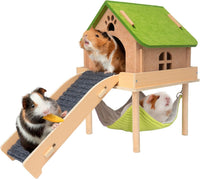 3 in 1 Enlarged Guinea Pig Hammock - Matcha Brown