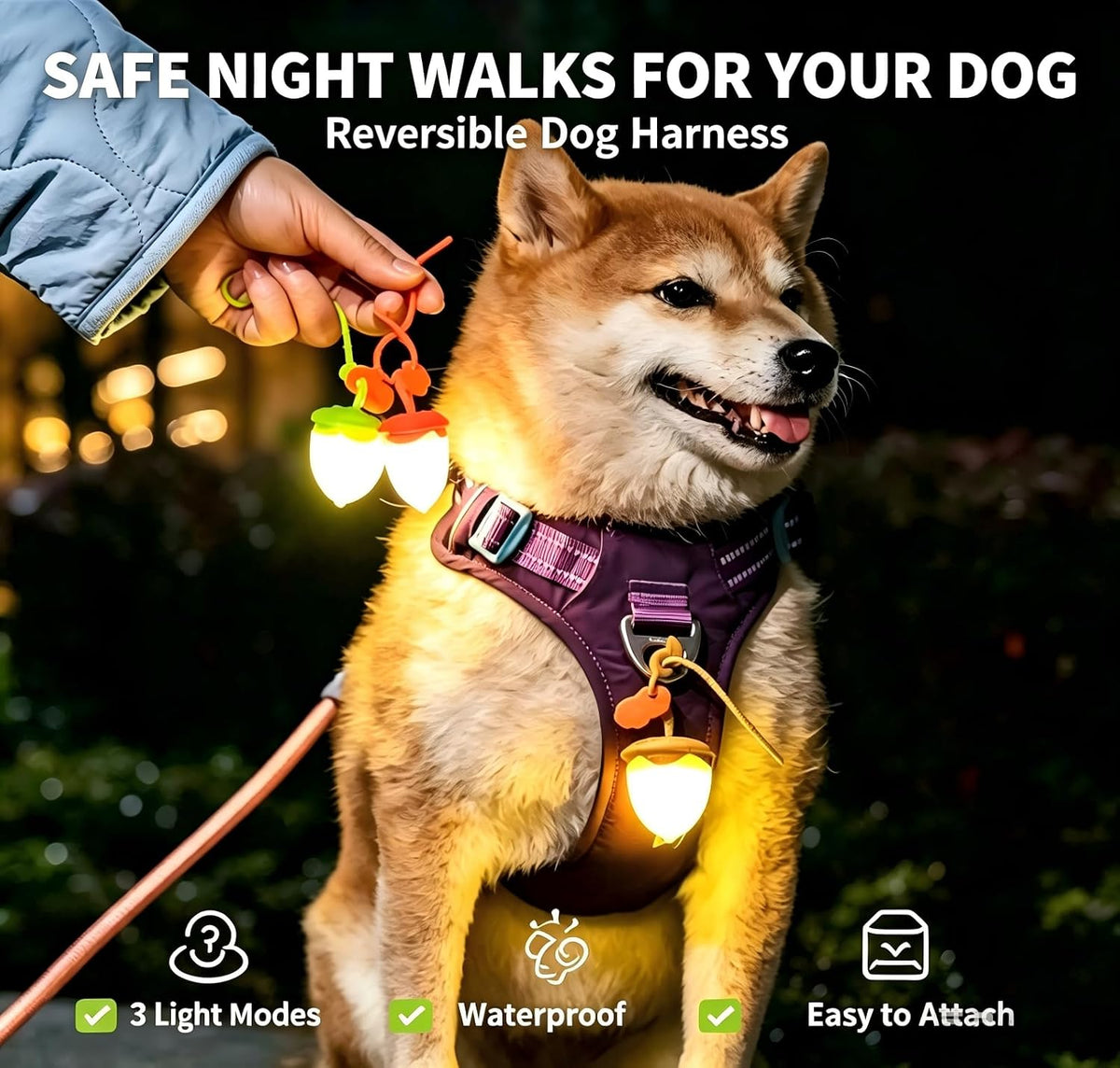 LaRoo Dog Lights, Led Collar Lights for Nighttime Walking - Yellow-C - image 2