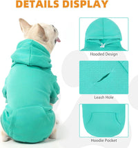 Dog Hoodie for Large Medium Small Dogs - Lake Blue / Small/Medium - image 3