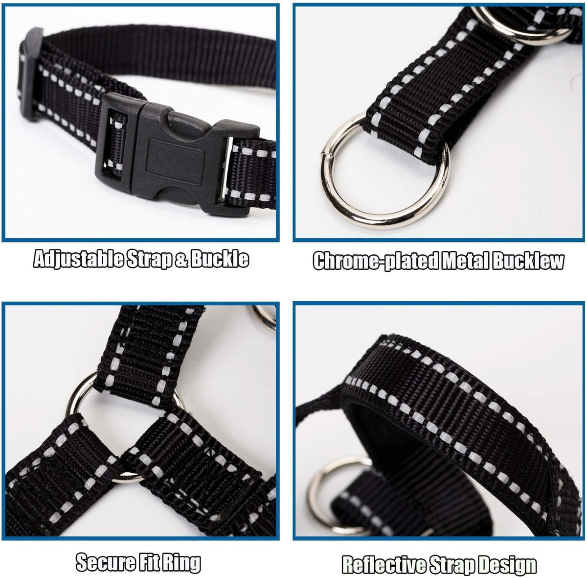 Dog Head Collar, Head Collar with Reflective Strap to Stop Pulling for Small Medium and Large Dogs - S / Red - image 4