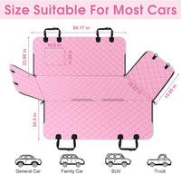 Waterproof Dog Car Seat Cover for Back Seat, Pet Hammock, L - Pink,Grey / Large,Standard - image 2