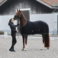 HORZE Kiel Adjustable Horse Halter with Fleece Padding - Black - Horse