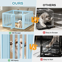 Dog Playpen Indoor, Puppy Playpen, White 23.6" H, 10 Panels - blue / 8 / 23.6 inch Height - image 2