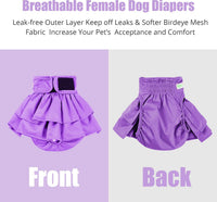 wegreeco Dog Diapers Female - Large (Pack of 3) / Purple, Blue, Red - image 4