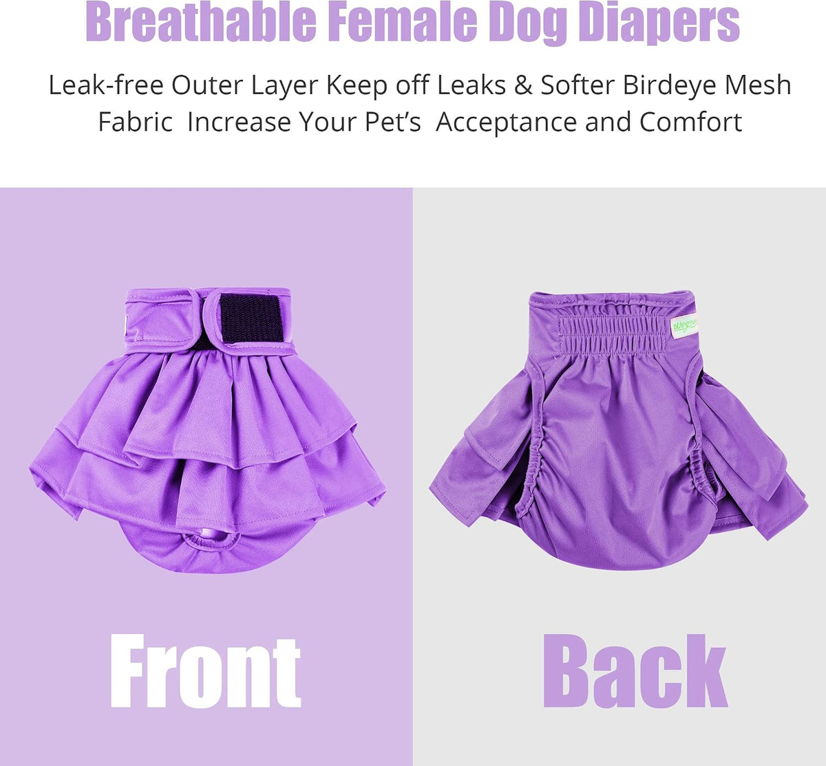 wegreeco Dog Diapers Female - Large (Pack of 3) / Purple, Blue, Red - image 4