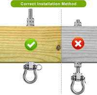 SELEWARE stainless steel swing hangers 2 pack, heavy duty eye hooks for wood beams - view 13