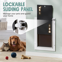 3-Flaps Insulated Aluminum Dog Door for Wall, Pets Up to – Essentials for Dogs - Medium - image 2