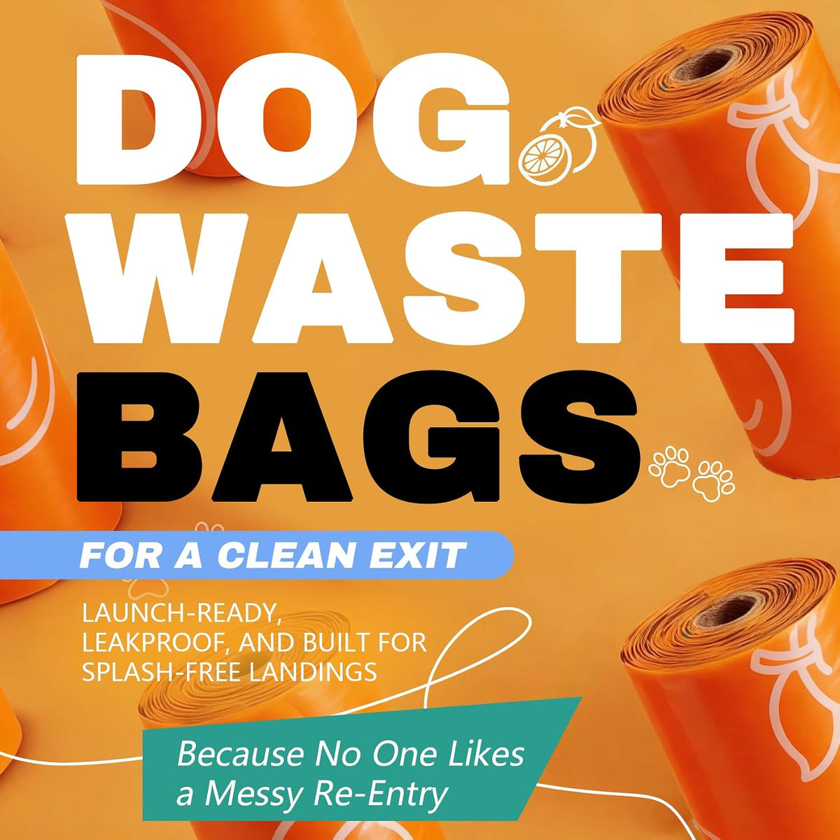 Cherry Blossom Scented Dog Poop Bags, 42 Rolls 630 counts - orange / 120 Count (Pack of 1) - image 2
