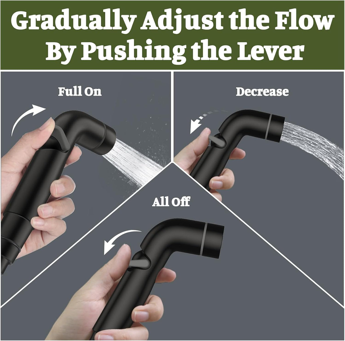 Dog Shower Attachment Metal - Black / 3/4" Outdoor Faucet Adapter - image 3