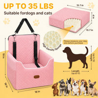 ALL GOOD PET SUPPLIES Dog Car Seat for Small/Medium Dogs Under – Essentials for Dogs - Pink - image 3