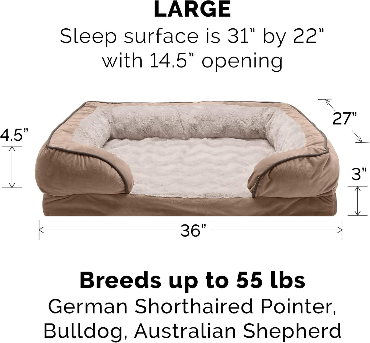 FurHaven Cooling Gel Dog Bed for Large Dogs - Large / Brownstone - image 2