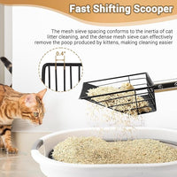 Chicken Poop Scooper, SUVEUS 10 inch Stainless Steel Coop Scoop, Adjustable 32"-67" Long, 5 in 1 Chicken Coops Shavings Shovel, Heavy Duty Sand Sifter Shovel