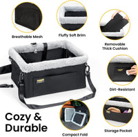 Conlun Dog Car Seat Booster, Steel Frame Anti-Collapse - Black / 2 Pack-Small Dogs under 20lbs - image 2