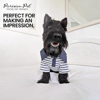 Parisian Pet Preppy Boy Polo Dog Shirt – Puppy Outfits – 100% Cotton Doggie Clothes – Cute Machine Washable Puppy Apparel - Dog Shirts for Small Dogs XS
