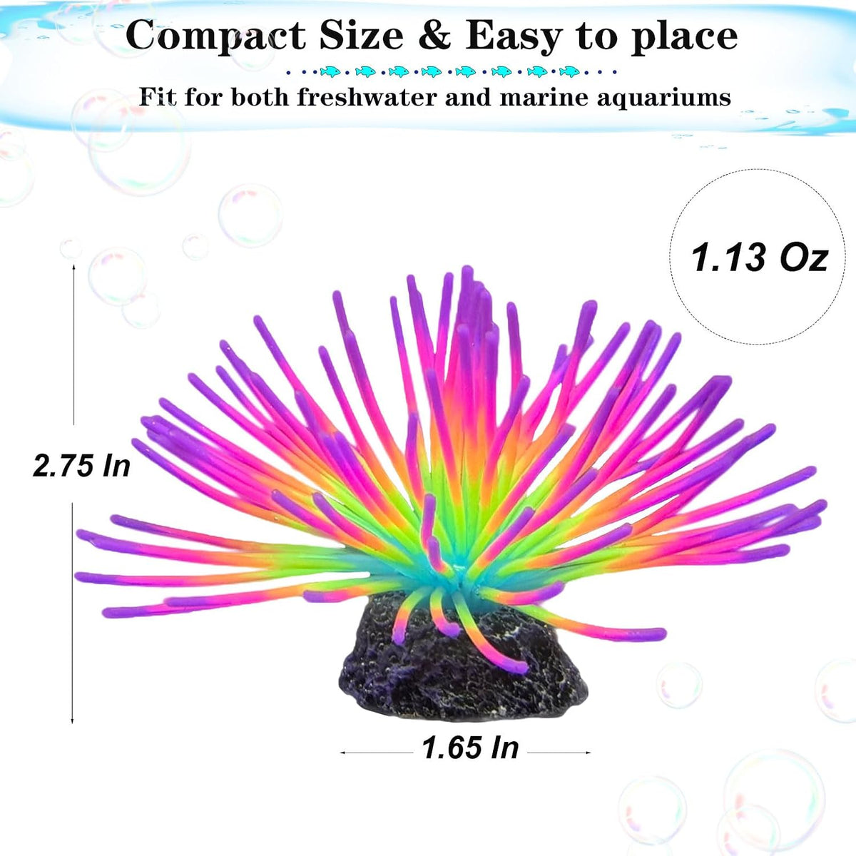 2pcs Silicone Glowing Effect Aquarium Fish Tank Decorations - Pink - image 2