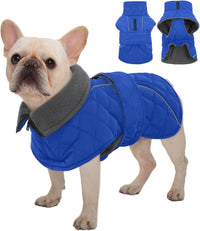 Kuoser Large Dog Coat, Fleece Lined Dog Winter Jacket with Harness Hole, L – Essentials for Dogs - Small (Chest: 12.59" - 16.53") / Royal Blue